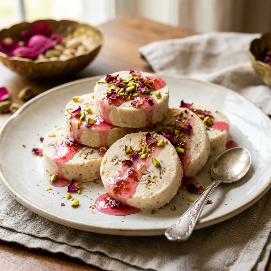 Rose Gulkand Roll Kulfi Plate Erode Coimbatore - Sorgavasal Kulfi Tamil Nadu